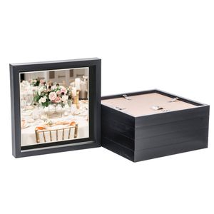 Nicola Spring 10" X 10" Black 3d Box Photo Frames - 8" X 8" Mount - Pack Of 5