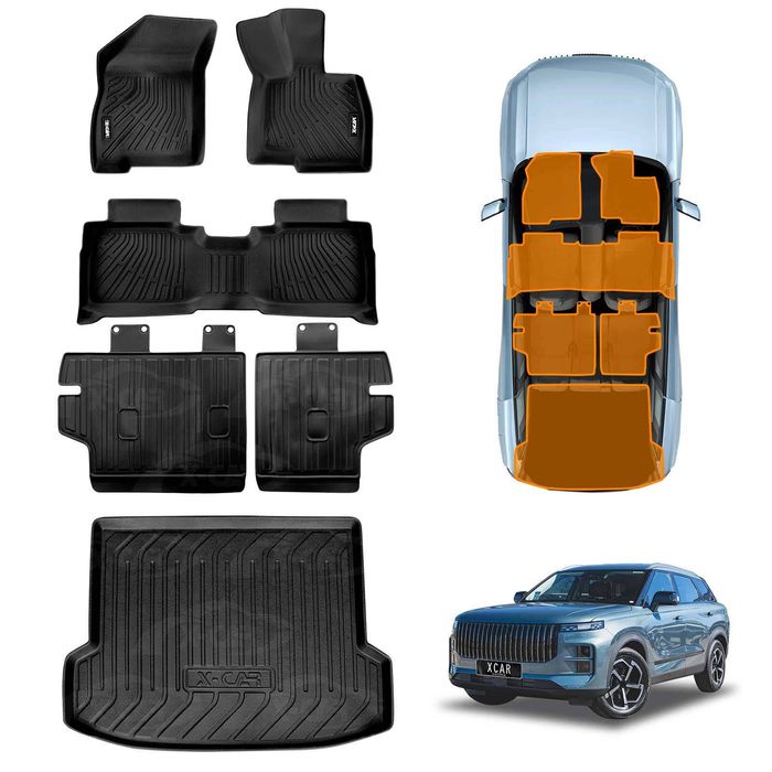 Floor Mats Boot Liner for Jaecoo J7 SHS PHEV 2024-Onwards Car Cargo Kick Back Seat Cover