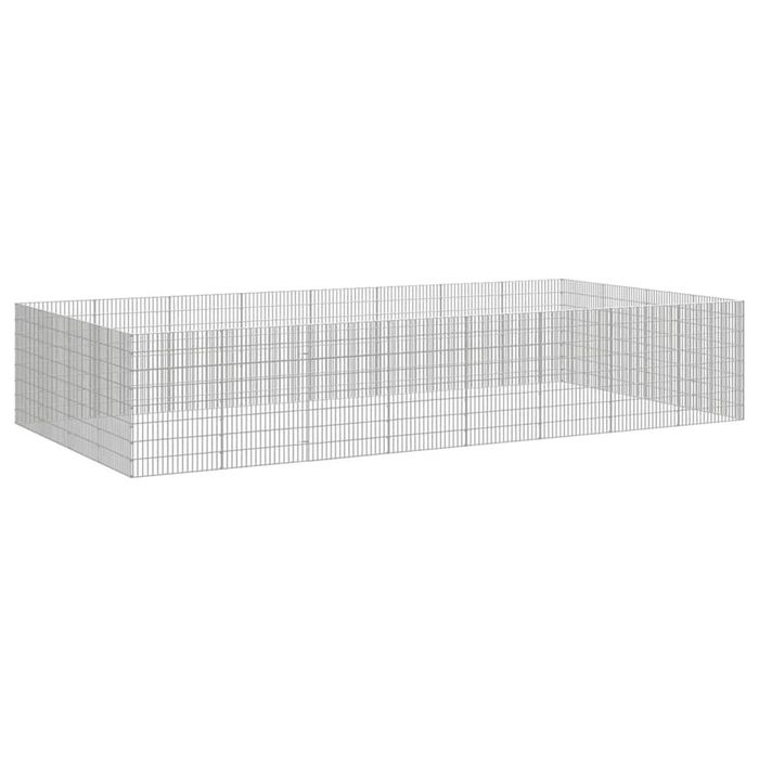 vidaXL Free Range Animal Enclosure Pet Playpen Run 24-Panel Galvanised Iron