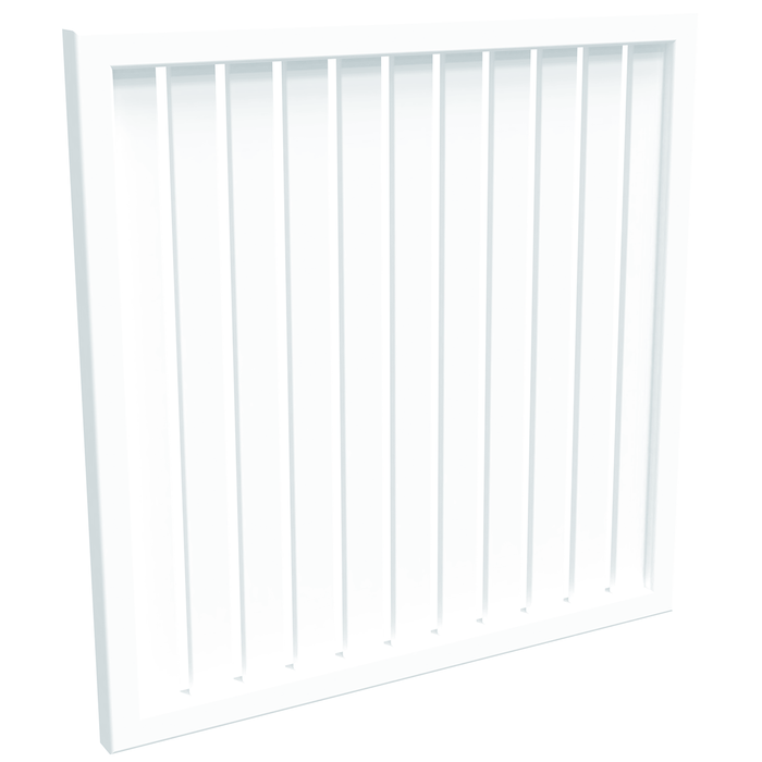 ProtectorAl 300-1000W X 300-1000H Pearl White Aluminium Welded Slat Panel Vertical 18mm Gap
