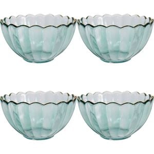 4PK LVD Glass Bowl Decorative Home/Dining Tableware 11.5cm Mist/Gold