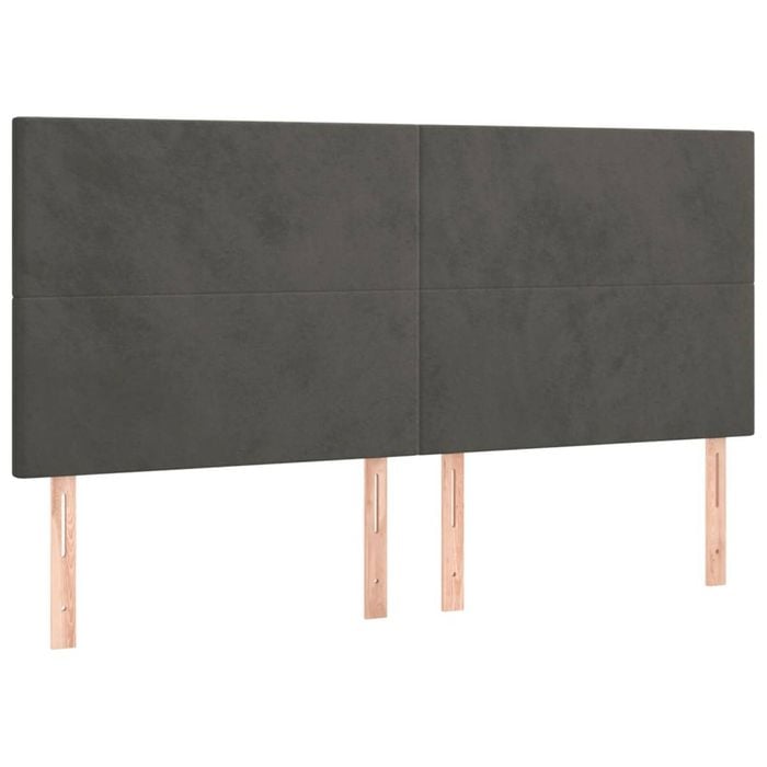 vidaXL Headboards Upholstered Wall Bed Header 4 pcs Dark Grey 80 cm Velvet