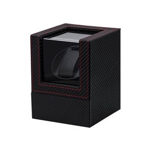 Catzon Automatic Single Watch Winder Dual Power Supply Mode With Quiet Motor-blackcarbonfiber