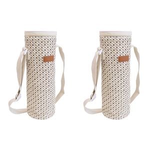 2PK LVD Milo Insulated 750ml Wine Bottle Cooler Storage Bag 12x33cm Natural