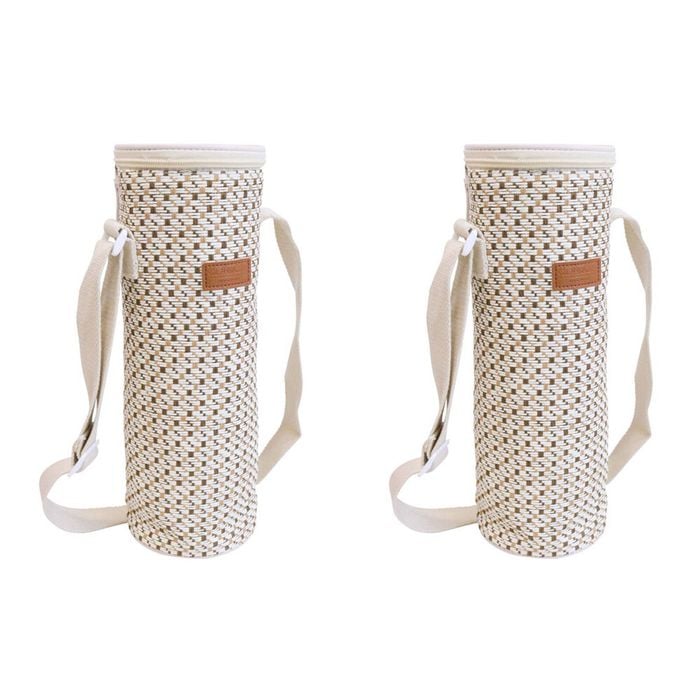 2PK LVD Milo Insulated 750ml Wine Bottle Cooler Storage Bag 12x33cm Natural