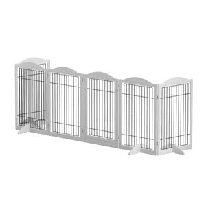 i.Pet Dog Gate Playpen Enclosure 6 Panel Pet Door Fence Wooden Play Pen Stair
