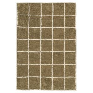 Loopsie-330cm X 240cm-zanzibar Green Grid Cotton Rug