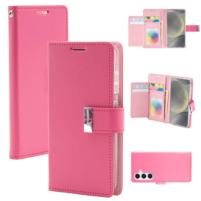 Goospery Rich Diary for Galaxy S24 - Hot Pink