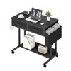 Advwin Small Portable Rolling Standing Desk Adjustable Height with 2 Fabric Drawers Black