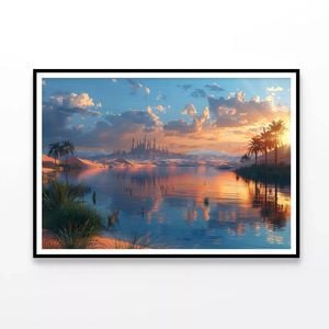 River, Trees, and a Sunset  Print 100% Australian Made 90x60cm  (Poster)