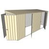 Build-a-Shed 1.5 x 4.5 x 2m Dual Single Hinged Side Door Skillion Shed - Cream