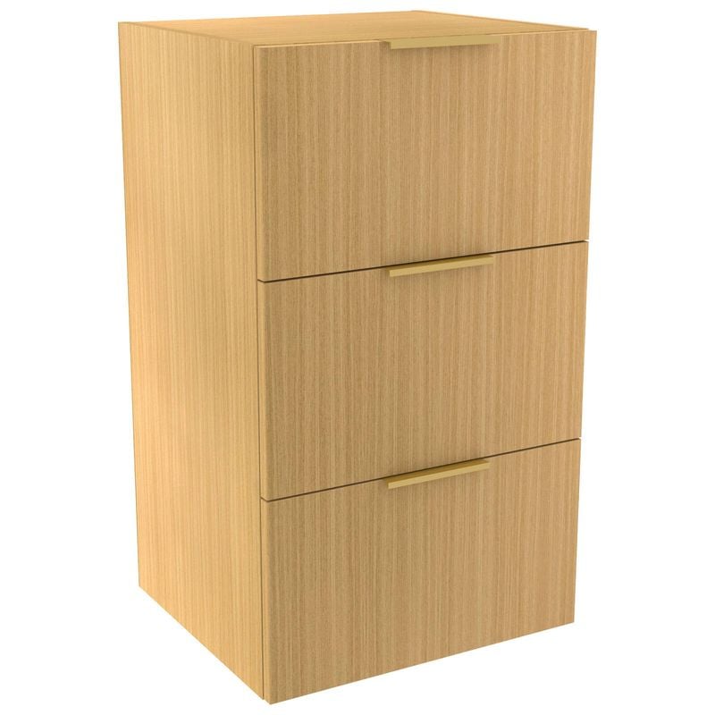 Lugna 768 x 450 x 380mm Sand 3 Drawer Storage Cabinet