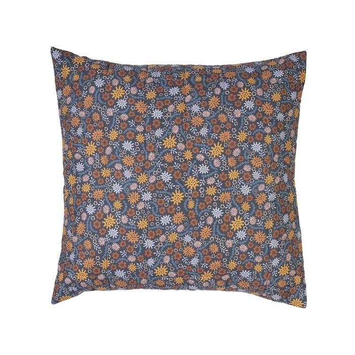 Ecology Sea Euro Pillowcase Size 65 x 65cm Blue/Clay/Pink Bedding