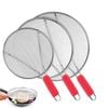 Catzon 3 Pcs Splatter Screen Set Stainless Steel Fine Mesh-Red