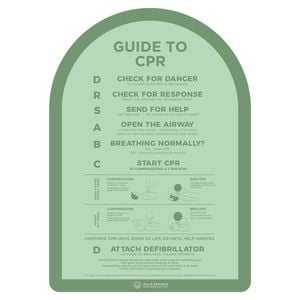 Stylish Pool CPR Sign Green Halo