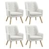 Oikiture 4x Armchair Lounge Chair Sherpa Accent Armchairs Tub Chairs Sofa White