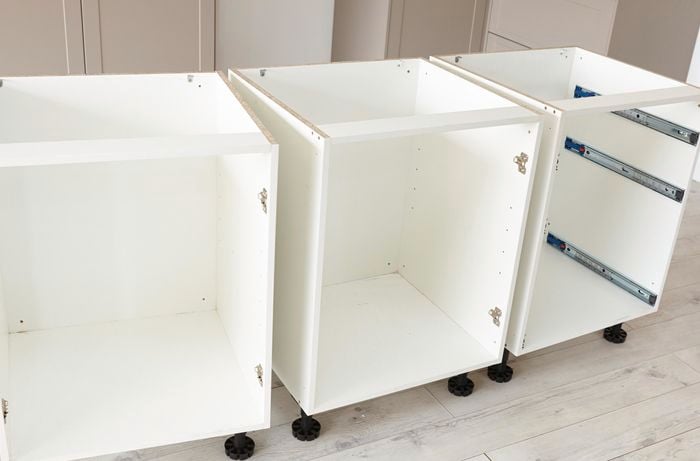 Three cabinet units side by side