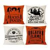 Catzon 4 Pcs Scary Throw Pillow Covers Linen Cushion Case for Decor 45X45cm