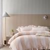 Candy Ruffle Natural Washed Cotton Quilt Cover Set  - Super King Bed