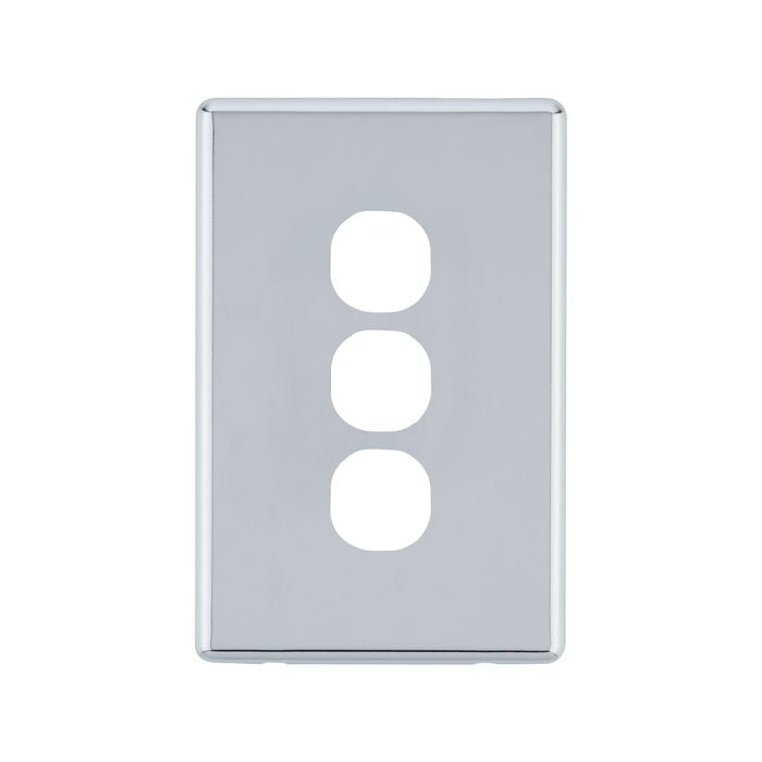 Deta S-Line Polished Chrome 3 Gang Switch Cover Plate