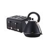 Pronti Rose Trim Collection Toaster & Kettle Stainless Steel Bundle Black