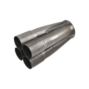 Outlaw Unpolished Stainless Steel 4 Into 1 Merge Collector - 4 X 1-1/2" ID, 2-1/2" Outlet, 7" Long
