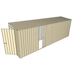 Build-A-Shed 1.2 x 6.0 x 2.0m Skillion Single Sliding Side Door Shed - Cream