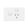 DETA X6 White Single Power Point with Extra Switch - 1 Gang