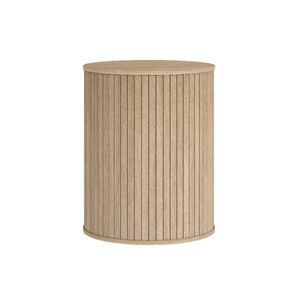Cosmoliving Ribbed Timber Side Table - Natural Oak