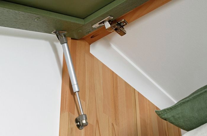 Painted door open with inset hinges