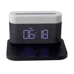 Catzon 3-in-1 Wireless Charger Alarm Clock With Adjustable Night Light-black