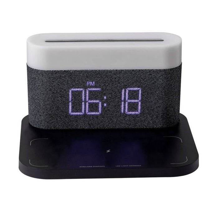 Catzon 3-in-1 Wireless Charger Alarm Clock With Adjustable Night Light-black