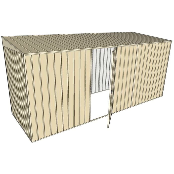 Build-a-Shed 1.5 x 4.5 x 2m Single Hinged Side Door Skillion Shed - Cream