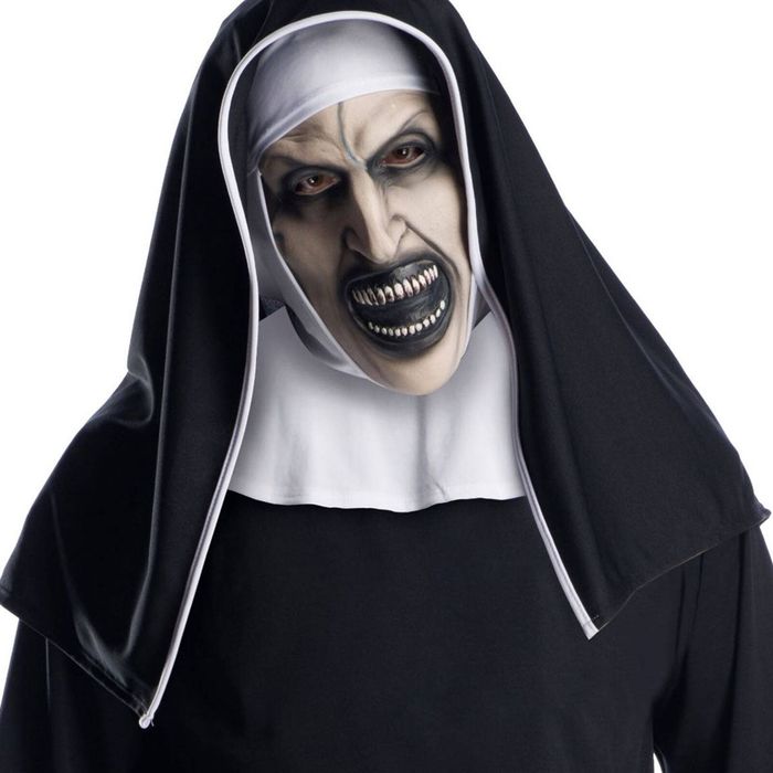 The Nun Vinyl 3/4 Mask With Headpiece Adult Halloween Costume Officially Licensed Black