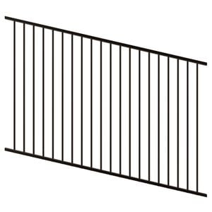 ProtectorAl 350-1200W x 1200H Satin Black Flat Top Pool Fence Panel Raked Up to 15º