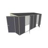 Build-a-Shed 1.5 x 4.5 x 2.0m Tunnel Shed Tunnel Hinged Door +2 Hinged Side Doors - Grey