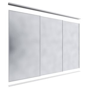 Lugna 2400 x 2701-3600mm Clear Anodised Mirror Wardrobe Triple Sliding Doors