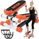 ADVWIN Mini Stepper Aerobic Stepper Machine with Resistance Bands 120KG Weight Capacity Orange