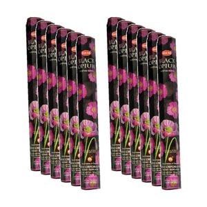 12PK HEM Home Fragrance Scented Smelling Incense Sticks Packet Set Black Opium