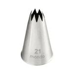 Mondo Stainless Steel #21 Star Piping Tip - Silver