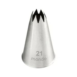 Mondo Stainless Steel #21 Star Piping Tip Icing Cake Decorating Nozzle Silver