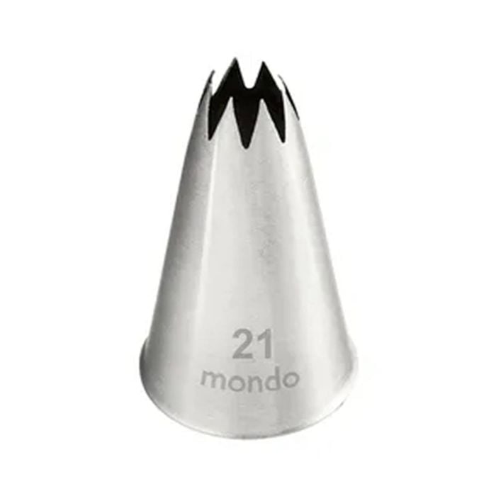 Mondo Stainless Steel #21 Star Piping Tip - Silver