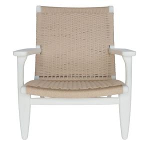 Sk Designer Living | Replica Hans Wegner Ch25 Easy Chair - Bone White & Natural