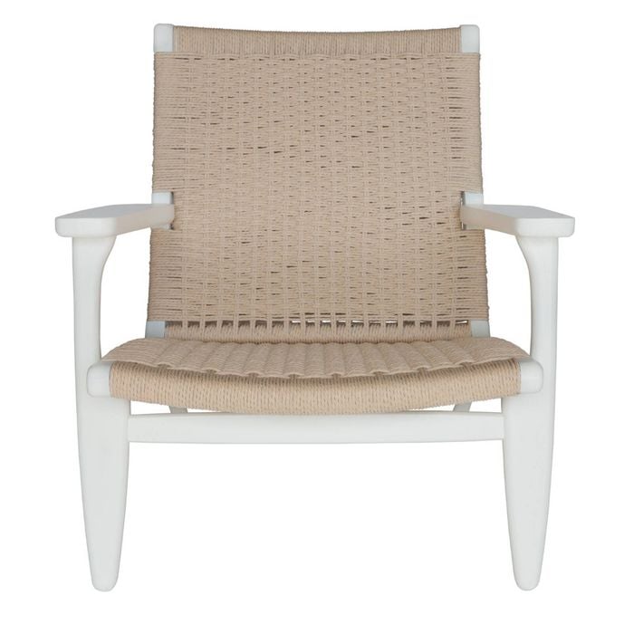 Sk Designer Living | Replica Hans Wegner Ch25 Easy Chair - Bone White & Natural
