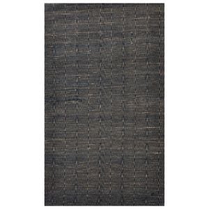 Handwoven Chevron Jute Rug-6419-Black/Natural-90x150cm