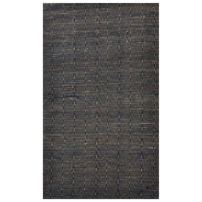 Handwoven Chevron Jute Rug-6419-Black/Natural-90x150cm
