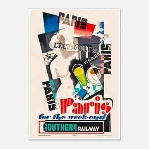 Galrie Southern Railway Vintage Travel Poster: Paris for the Weekend Inspired Art Design, Poster Only, 70 x 100cm (28 x 40inch)
