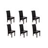 vidaXL 6x Dining Chairs Brown PU Artificial Leather Button Kitchen Furniture