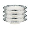 4x Casa Domani Rosetta Rim Soup Bowl Antique Blue Porcelain 23cm Dishwasher Safe