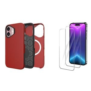 Icoverlover For Iphone 17 Case Compatible With Magsafe Tough Red + 2x Screen Protectors
